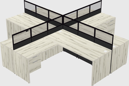 Shared l-shaped cubicles