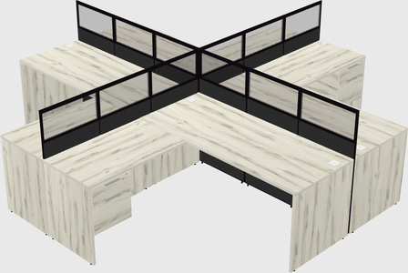 Shared l-shaped cubicles