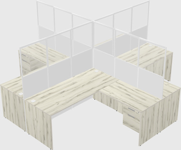 Shared l-shaped cubicles