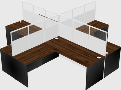 Shared l-shaped cubicles