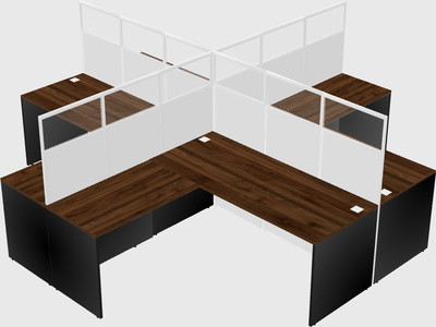 Shared l-shaped cubicles