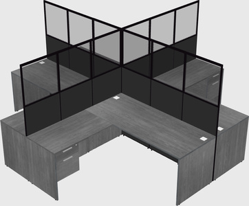 Shared l-shaped cubicles