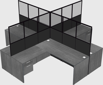 Shared l-shaped cubicles