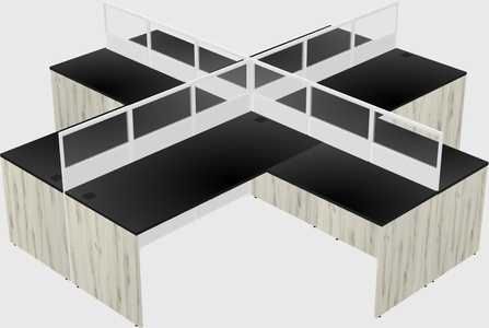 Shared l-shaped cubicles