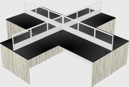 Shared l-shaped cubicles