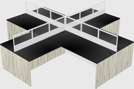 Shared l-shaped cubicles