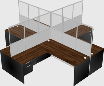 Shared l-shaped cubicles