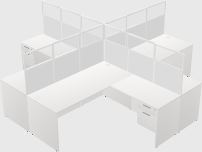 Shared l-shaped cubicles