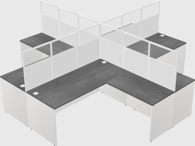 Shared l-shaped cubicles