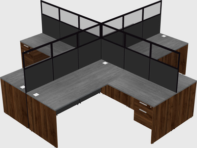 Shared l-shaped cubicles