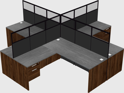Shared l-shaped cubicles