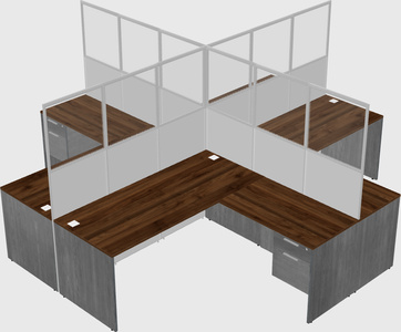 Shared l-shaped cubicles