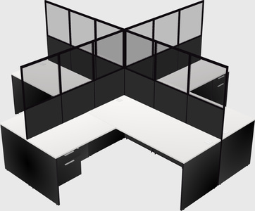 Shared l-shaped cubicles