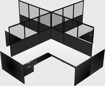 Shared l-shaped cubicles