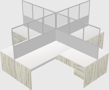 Shared l-shaped cubicles