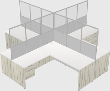 Shared l-shaped cubicles