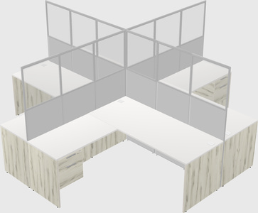 Shared l-shaped cubicles