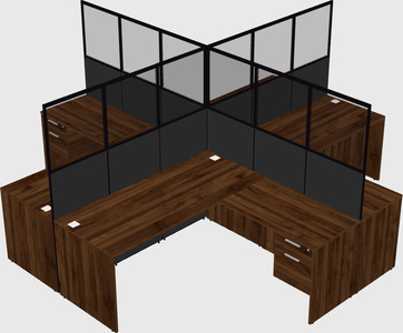 Shared l-shaped cubicles