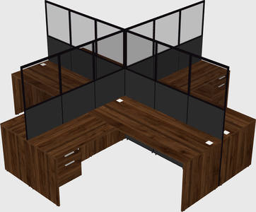 Shared l-shaped cubicles