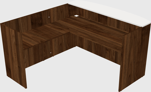 L-shaped reception desk