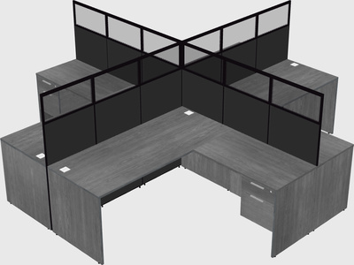 Shared l-shaped cubicles