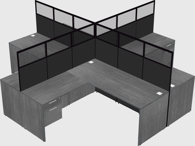 Shared l-shaped cubicles