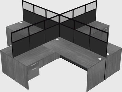 Shared l-shaped cubicles