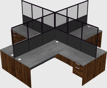 Shared l-shaped cubicles