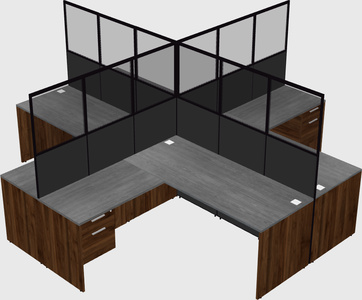 Shared l-shaped cubicles