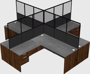Shared l-shaped cubicles