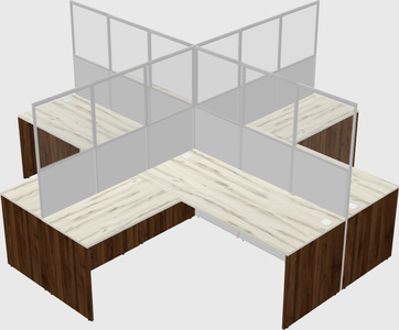 Shared l-shaped cubicles