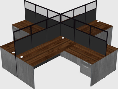 Shared l-shaped cubicles