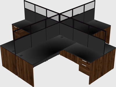 Shared l-shaped cubicles