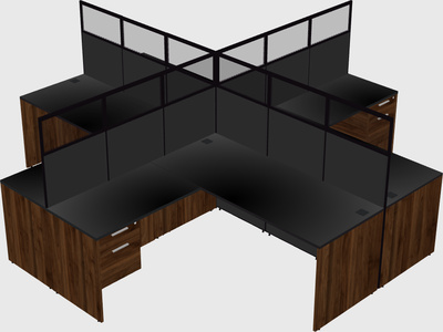 Shared l-shaped cubicles