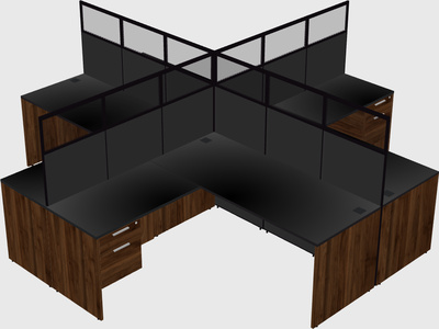 Shared l-shaped cubicles