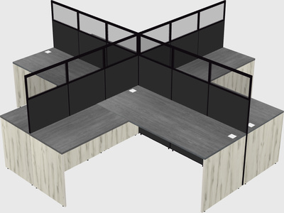 Shared l-shaped cubicles
