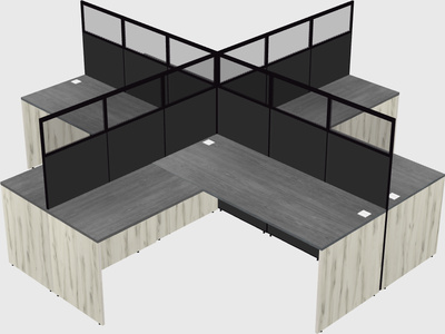 Shared l-shaped cubicles