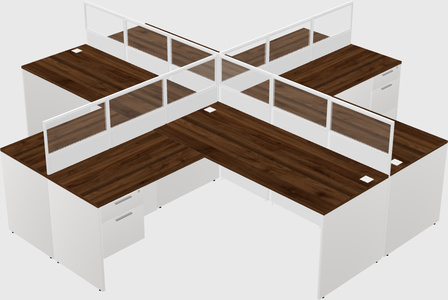 Shared l-shaped cubicles
