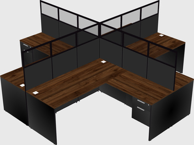 Shared l-shaped cubicles