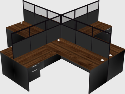 Shared l-shaped cubicles