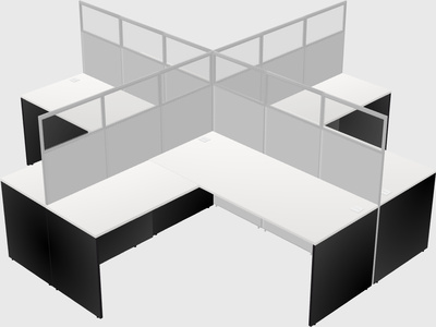 Shared l-shaped cubicles