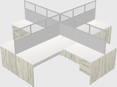 Shared l-shaped cubicles