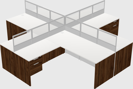 Shared l-shaped cubicles