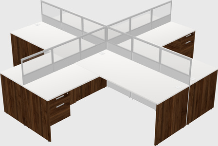 Shared l-shaped cubicles