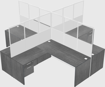 Shared l-shaped cubicles