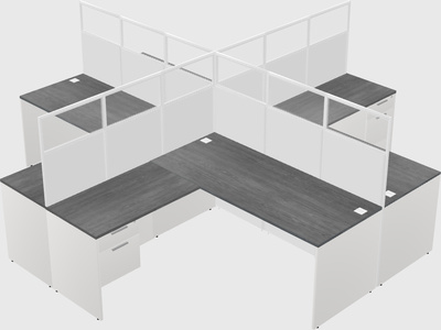 Shared l-shaped cubicles