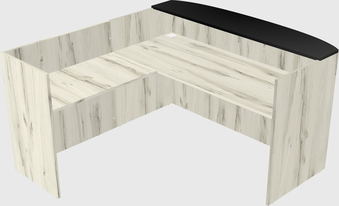 L-shaped reception desk