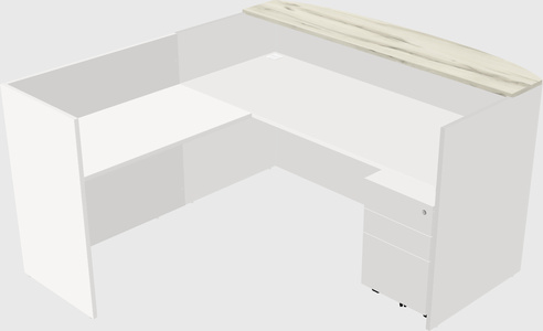 Bureau de réception en forme de l