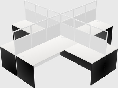 Shared l-shaped cubicles