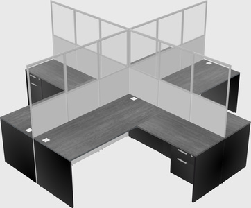 Shared l-shaped cubicles